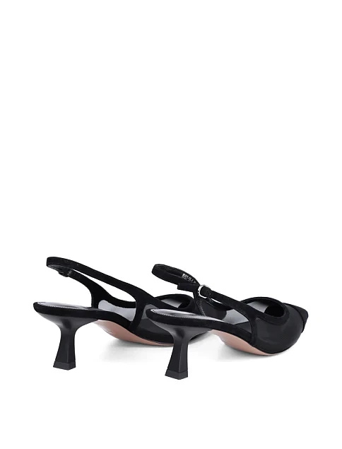 Женские туфли слингбеки MIRATON велюровые черные - фото 5 - Miraton