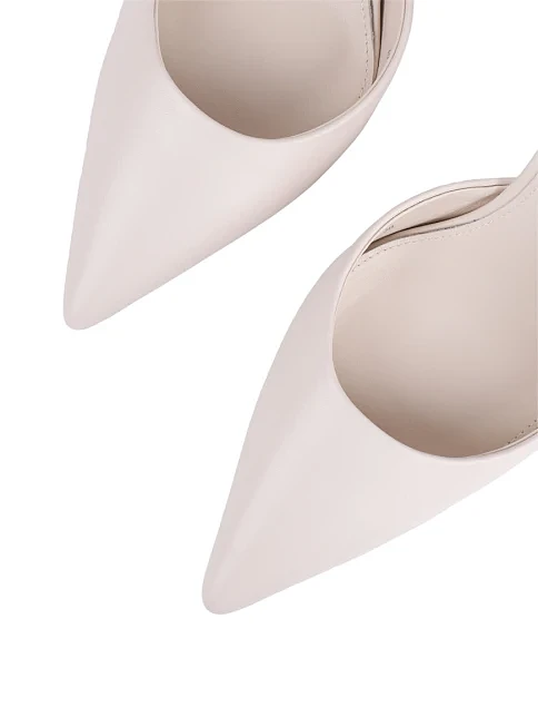 Женские туфли слингбеки Mia May кожаные рисового цвета - фото 5 - Miraton