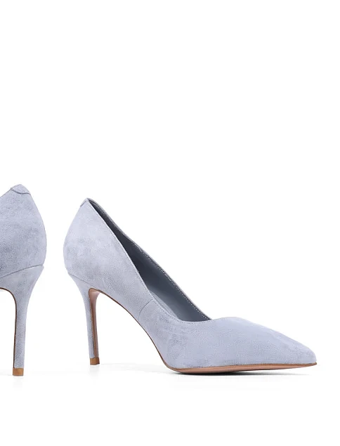 Женские туфли лодочки Mia May велюровые голубые - фото 2 - Miraton