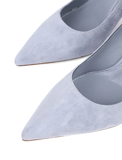 Женские туфли лодочки Mia May велюровые голубые - фото 5 - Miraton