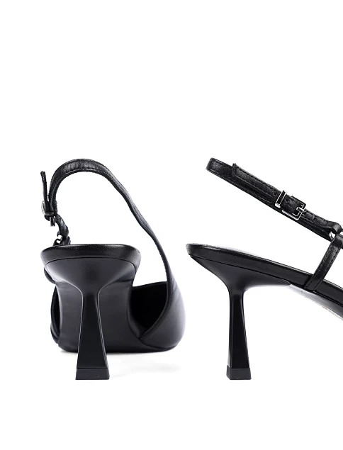 Женские туфли слингбеки MIRATON кожаные черные - фото 2 - Miraton