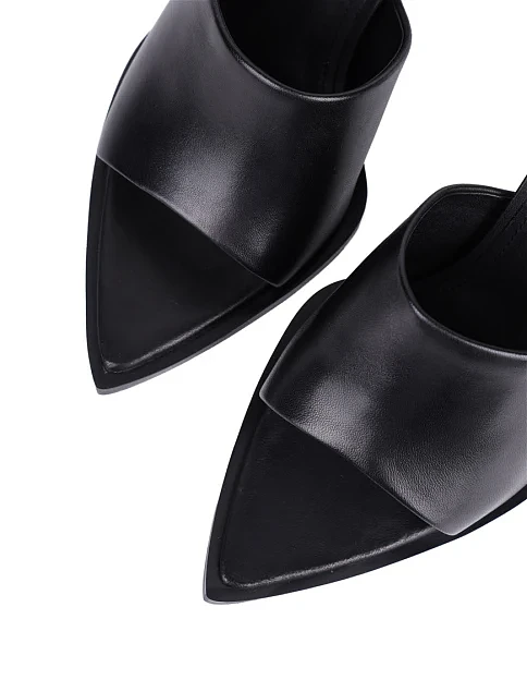 Женские сабо MIRATON кожаные черные - фото 5 - Miraton