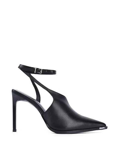 Женские туфли слингбеки MIRATON кожаные черные - фото 1 - Miraton