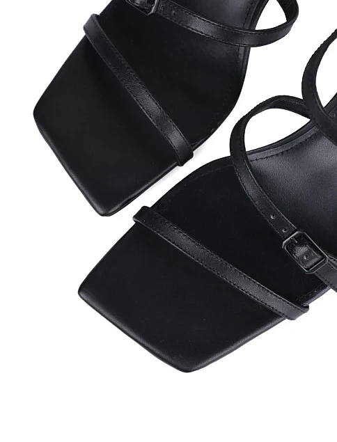 Женские босоножки MIRATON кожаные черные - фото 6 - Miraton