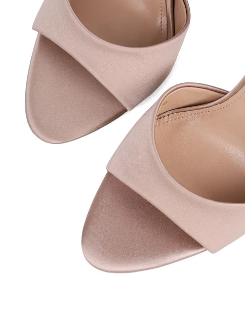 Женские босоножки MIRATON сатиновые бежевые - фото 6 - Miraton