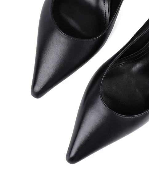 Женские туфли лодочки MIRATON кожаные черные - фото 5 - Miraton