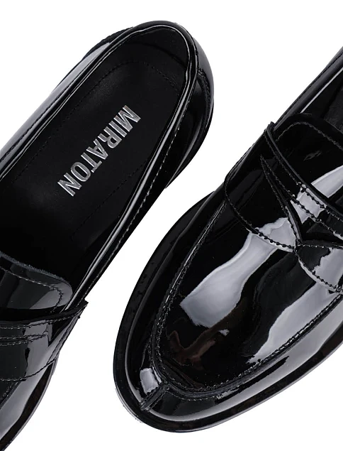 Женские туфли MIRATON из наплака черные - фото 5 - Miraton