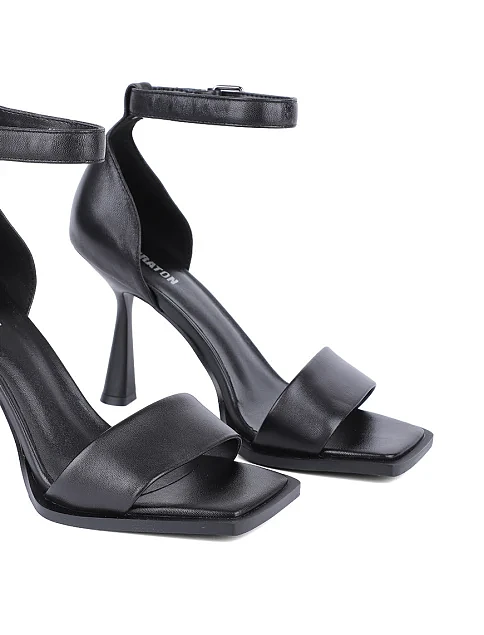 Женские босоножки MIRATON кожаные черные - фото 4 - Miraton