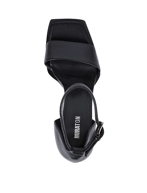 Женские босоножки MIRATON кожаные черные - фото 5 - Miraton