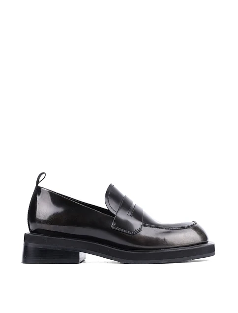 Женские туфли лоферы MIRATON кожаные черные - фото 1 - Miraton