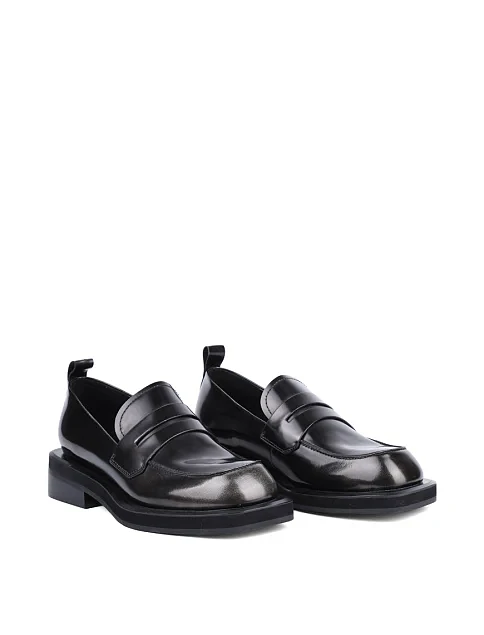 Женские туфли лоферы MIRATON кожаные черные - фото 3 - Miraton