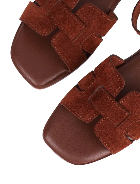 Женские сандалии MIRATON велюровые коричневые - фото 5 - Miraton