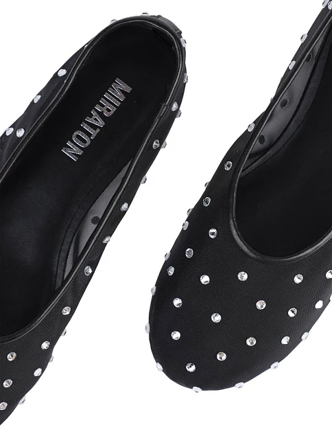 Женские балетки MIRATON из сетки черные - фото 5 - Miraton