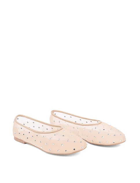 Женские балетки MIRATON из сетки бежевые - фото 3 - Miraton