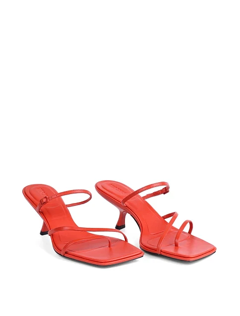 Женские сабо MIRATON кожаные оранжевые - фото 4 - Miraton