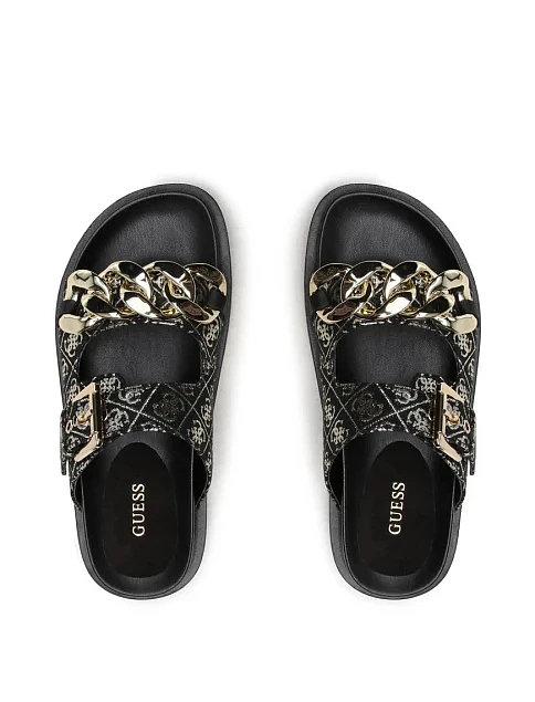 Женские сандалии Guess из искусственной кожи черные - фото 5 - Miraton