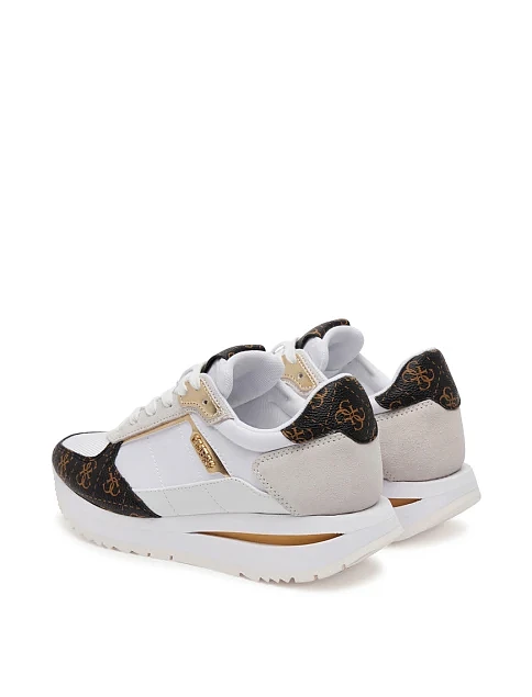 Женские кроссовки Guess текстильные белые - фото 3 - Miraton