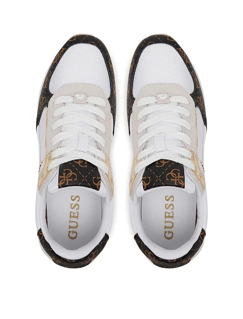 Женские кроссовки Guess текстильные белые - фото 4 - Miraton