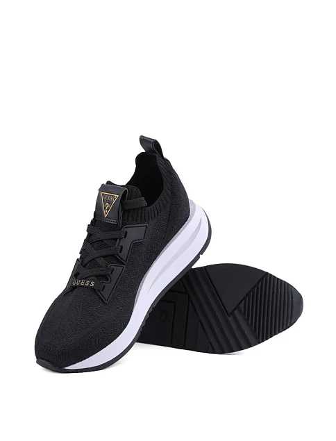 Женские кроссовки Guess тканевые черные - фото 2 - Miraton