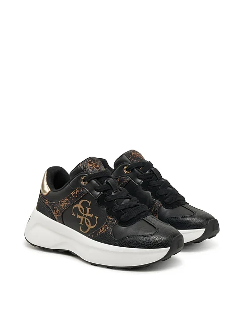 Женские кроссовки Guess из экокожи черные - фото 2 - Miraton