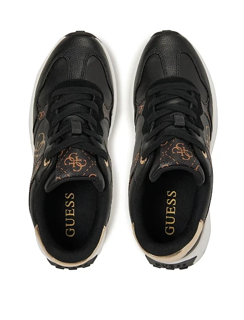 Женские кроссовки Guess из экокожи черные - фото 4 - Miraton