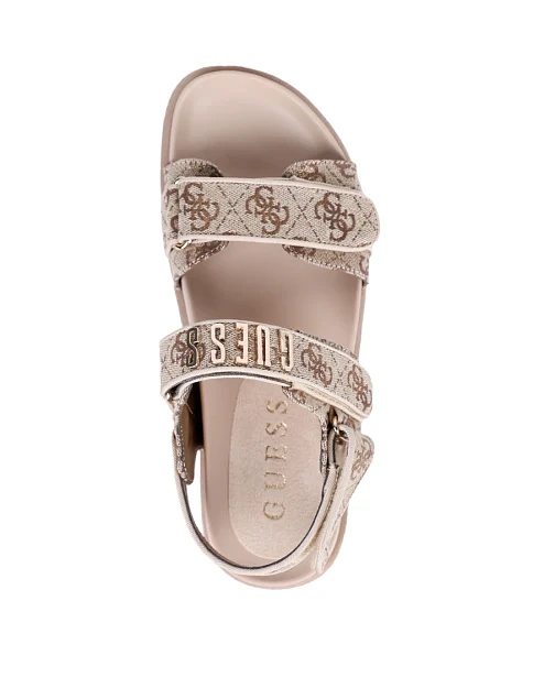 Женские сандалии Guess из экокожи бежевые - фото 2 - Miraton