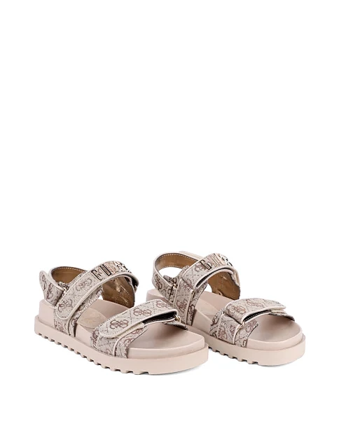 Женские сандалии Guess из экокожи бежевые - фото 3 - Miraton