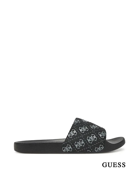 Мужские шлепанцы Guess резиновые черные - фото 1 - Miraton