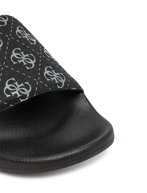 Мужские шлепанцы Guess резиновые черные - фото 6 - Miraton