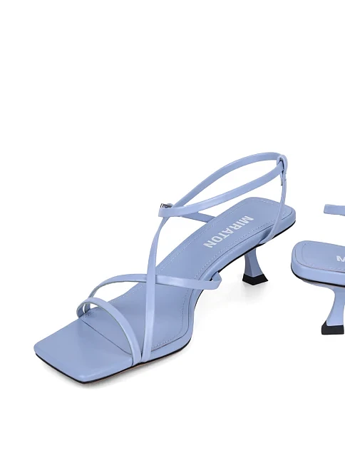 Женские босоножки MIRATON кожаные голубые - фото 3 - Miraton