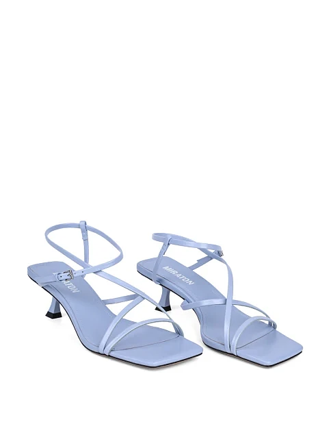 Женские босоножки MIRATON кожаные голубые - фото 4 - Miraton