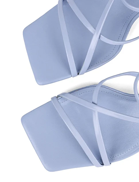 Женские босоножки MIRATON кожаные голубые - фото 6 - Miraton