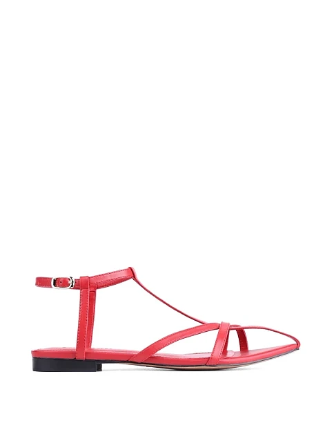 Женские сандалии MIRATON кожаные красные - фото 1 - Miraton