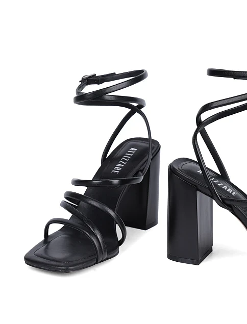 Женские босоножки Attizzare кожаные черные - фото 3 - Miraton