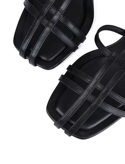 Женские босоножки MIRATON кожаные черные - фото 6 - Miraton