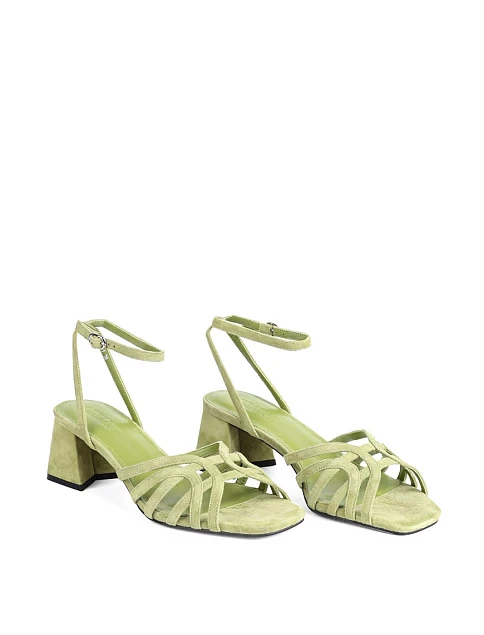 Женские босоножки MIRATON велюровые зеленые - фото 3 - Miraton