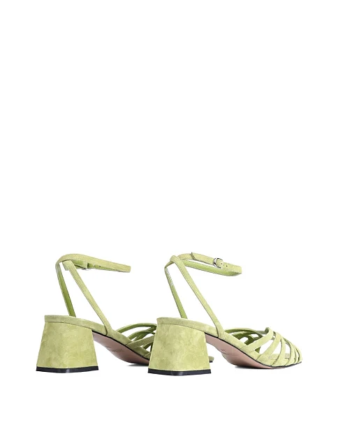 Женские босоножки MIRATON велюровые зеленые - фото 4 - Miraton