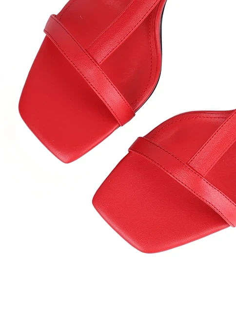 Женские босоножки MIRATON кожаные красные - фото 5 - Miraton