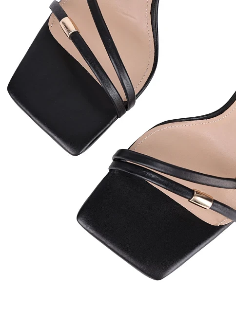 Женские босоножки MIRATON кожаные черные - фото 5 - Miraton