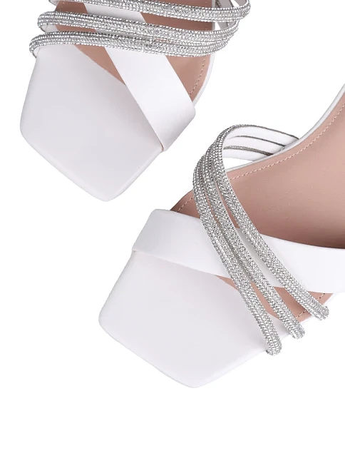 Женские сандалии MIRATON кожаные белые - фото 5 - Miraton