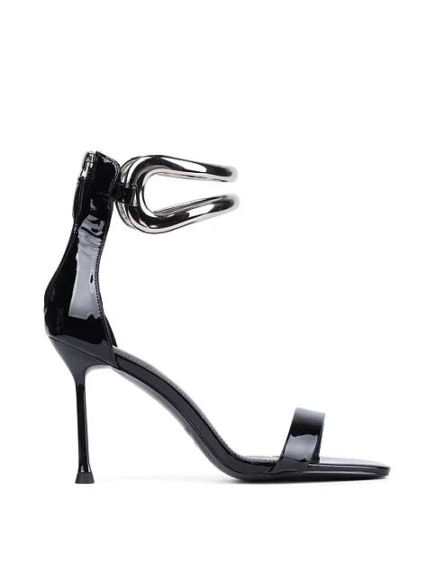 Женские босоножки MIRATON лаковые черные - фото 2 - Miraton