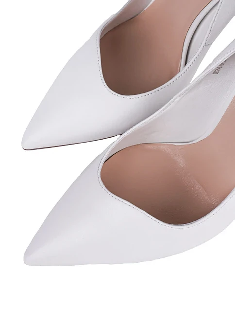 Жіночі туфлі човники Mia May шкіряні білі - фото 5 - Miraton