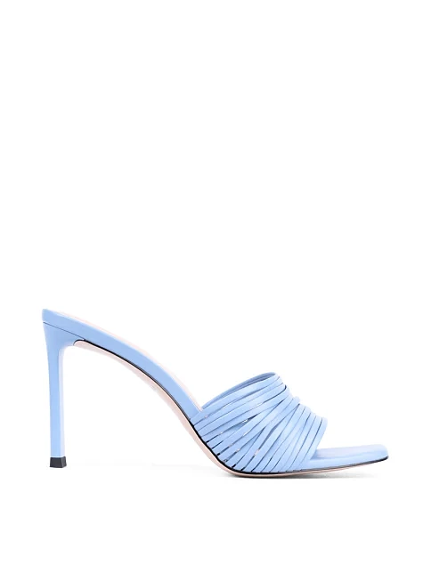 Женские сабо MIRATON кожаные голубые - фото 2 - Miraton