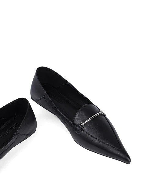 Женские слиперы MIRATON кожаные черные - фото 2 - Miraton