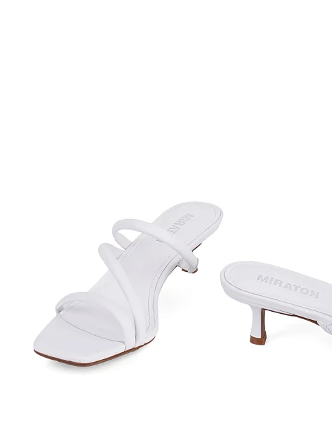 Женские сабо MIRATON кожаные белые - фото 3 - Miraton