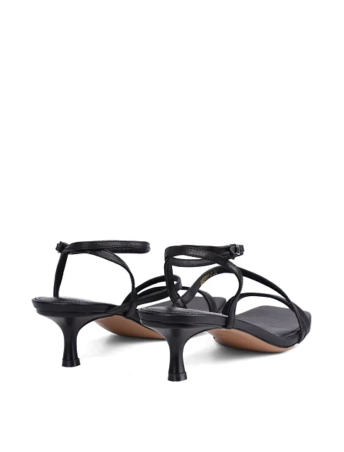 Женские босоножки MIRATON кожаные черные - фото 5 - Miraton