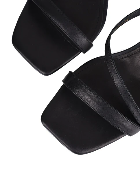 Женские босоножки MIRATON кожаные черные - фото 6 - Miraton