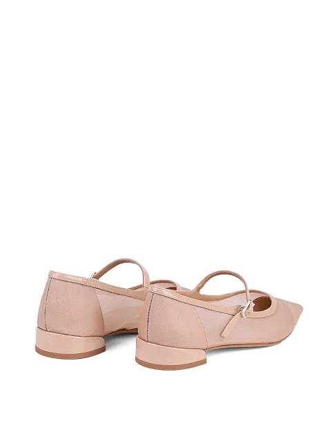 Женские балетки MIRATON лаковые бежевые - фото 4 - Miraton