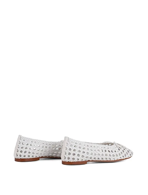 Женские балетки MIRATON кожаные белые - фото 4 - Miraton