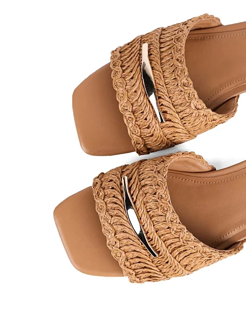 Женские шлепанцы MIRATON кожаные бежевые - фото 5 - Miraton